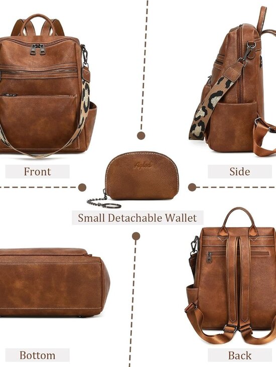 Elegant Faux Leather Convertible Backpack for Women main image 6